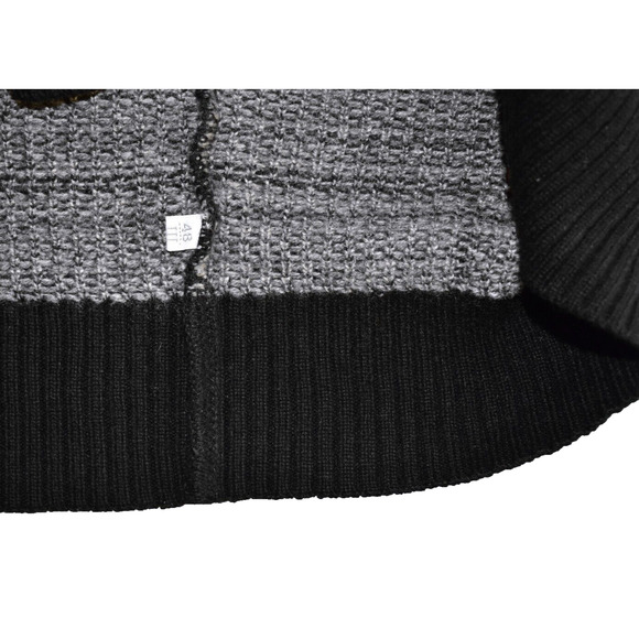 A8 Auth ERMENEGILDO ZEGNA 100% Cashmere Black & Grey Check Knit Sweater Size 48 - Picture 4 of 6
